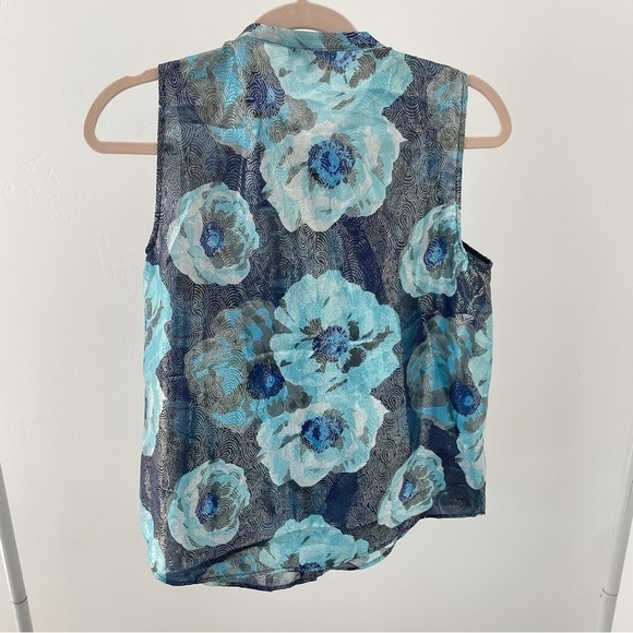 $118 J.Crew Ruffle-front top in floral-print jacquard X-Small - Picture 6 of 8